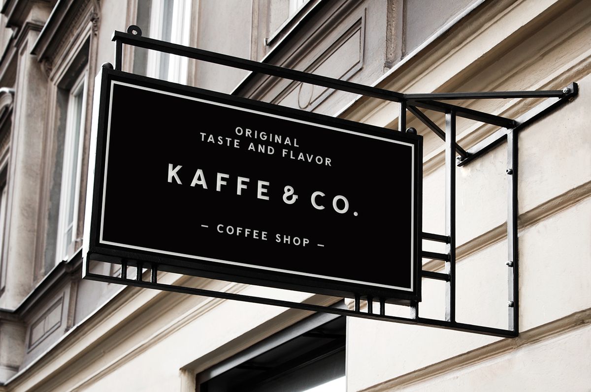 Bảng hiệu quán cà phê